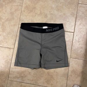 Gray Nike Pro shorts